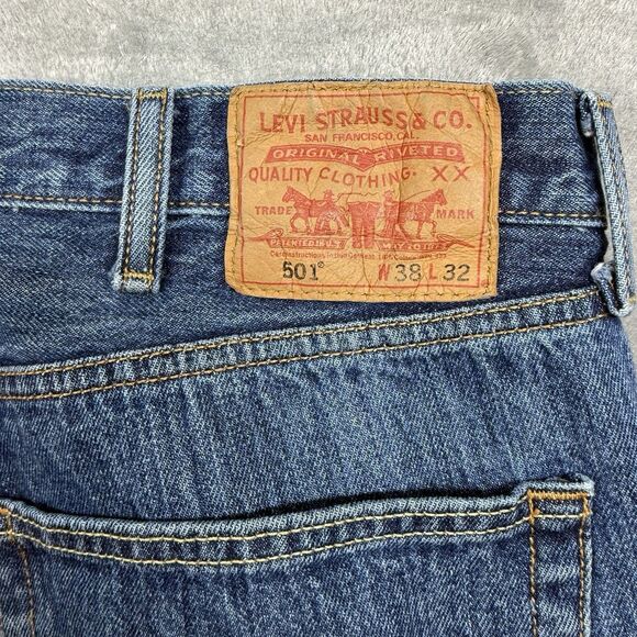 Levi’s 501xx Jeans Men’s 38x32 Blue Cotton Denim Button Fly Classic Casual - Picture 7 of 11